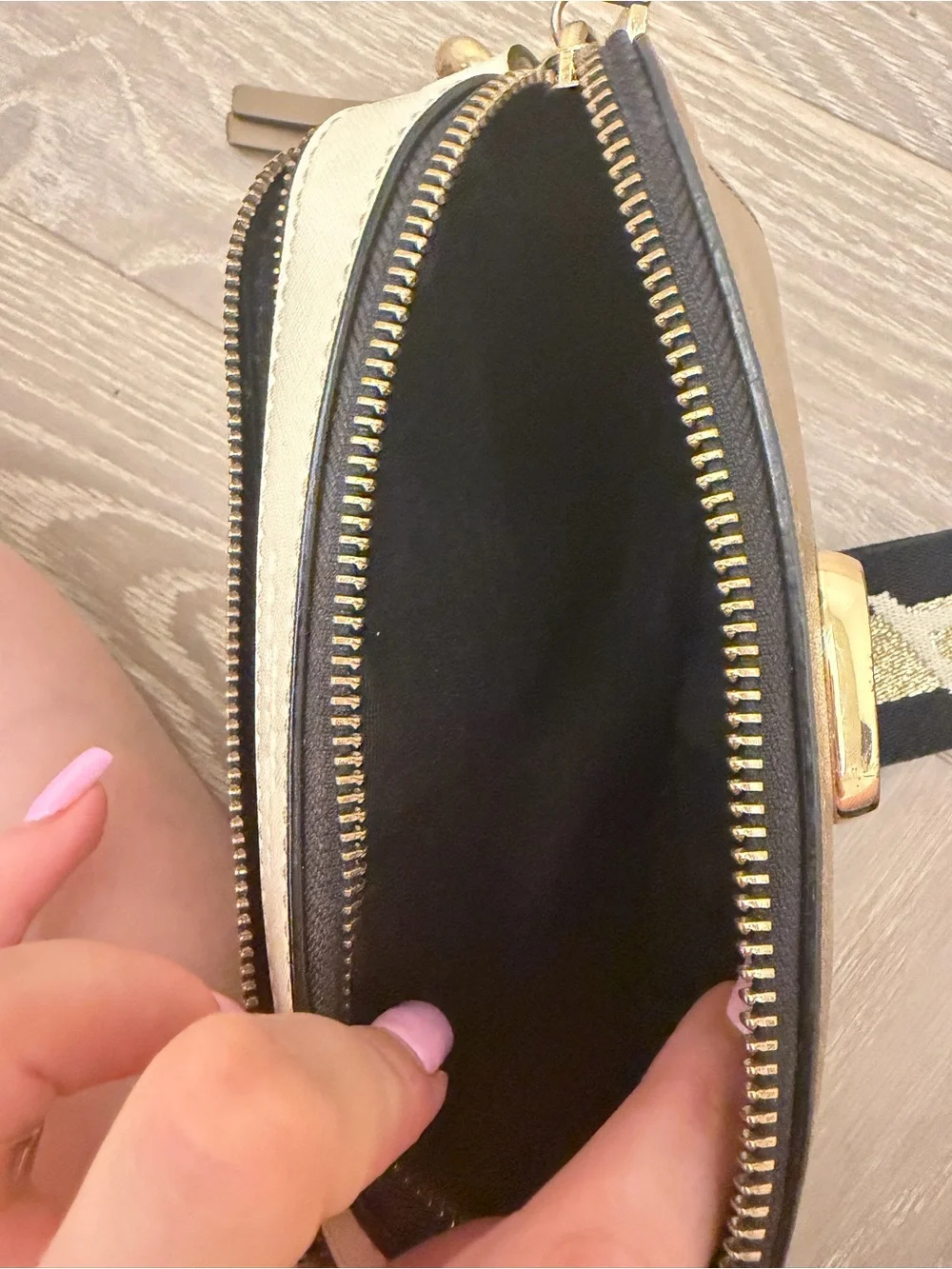 Marc Jacobs Brown Leather Camera Bag with Black Logo Strap